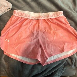 under armor pink athletic shorts